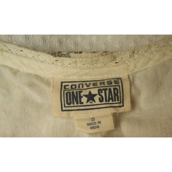 Converse One Star V Neck A Line Casual Dress, White Grey, women's Small Dress - Picture 3 of 6